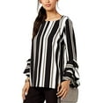 thumbnail image 1 of Striped Ruffled-Sleeve Top  Bold Stripe S, 1 of 1
