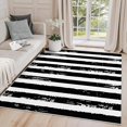 thumbnail image 1 of Striped Rug - Striped Rug, Black And White Stripe Area Rug, Rustic Geometric Door Mat, Washable & Non Slip & Soft Small Carpet, Striped Home Decor Gifts 3' x 4', 1 of 6