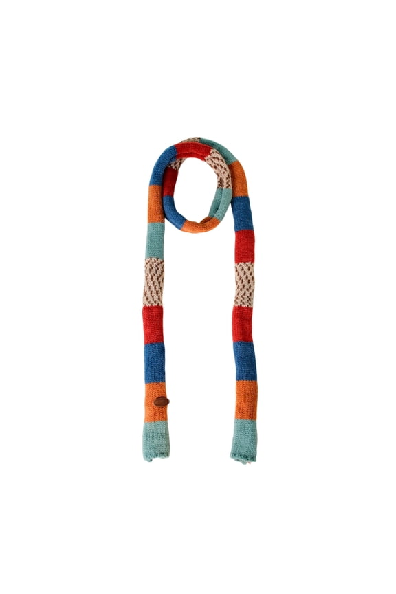 Striped Scarf for Women Knit Scarf Long Skinny Colorful Scarf Womens Winter Fashion Neck Scarves Y2k Accessories