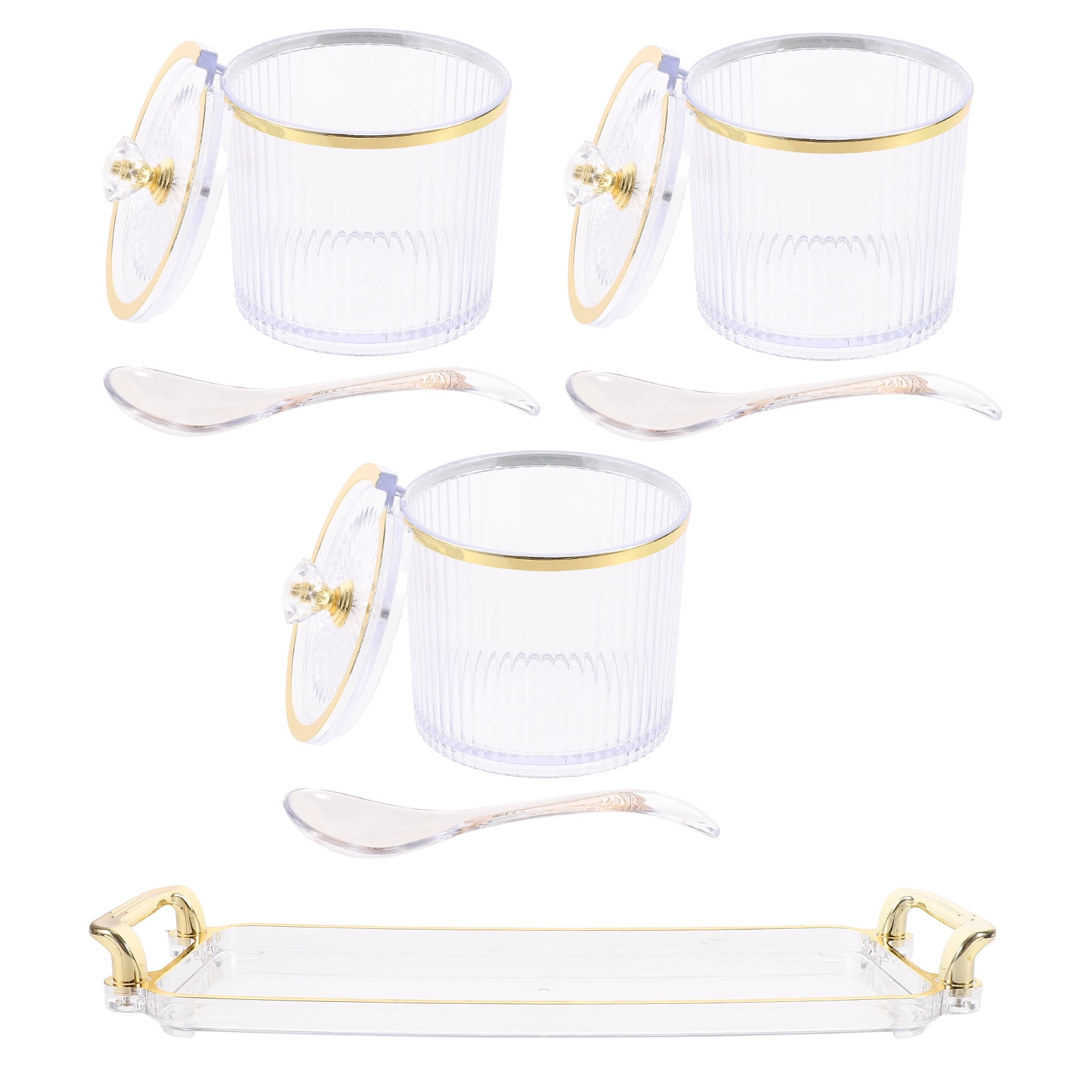 Striped Seasoning Jar Set Salt and Sugar Jar Kitchen Counter Top ...