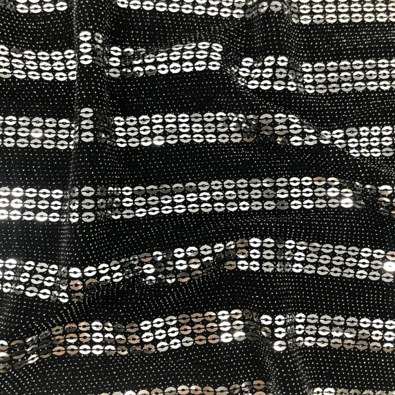 Striped Sequin Metallic Jersey