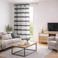 thumbnail image 1 of Striped Sheer Grommet Curtain Panels Colorado 55 W x 95 L BLACK, 1 of 8
