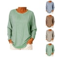 thumbnail image 1 of Striped Shirt Women 2026 Spring Fall Casual Long Sleeve Crewneck Loose Color Block Shirts, 1 of 5