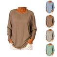 thumbnail image 1 of Striped Shirt Women 2026 Spring Fall Casual Long Sleeve Crewneck Loose Color Block Shirts, 1 of 4
