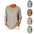 thumbnail image 1 of Striped Shirt Women 2026 Spring Fall Casual Long Sleeve Crewneck Loose Color Block Shirts, 1 of 4