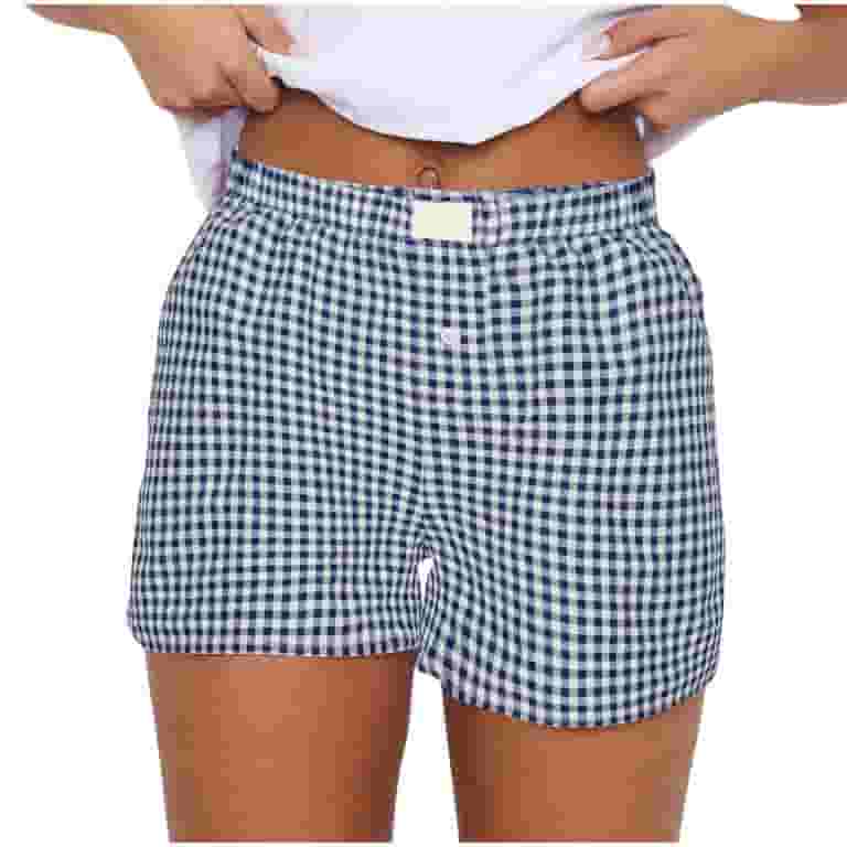 ショートパンツ CELANA STRIPED COTTON SHORTS Striped Shorts for Women Summer Casual Cotton Shorts Elastic
