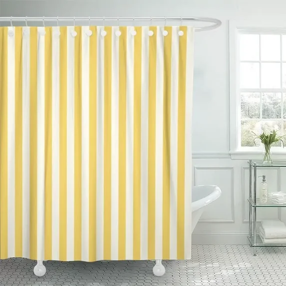 Striped Shower Curtain Colorful White Modern Fashion Minimalist Polyester Printed Fabric Bathroom rative Accessories