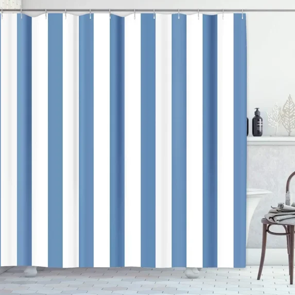 Striped Shower Curtain Colorful White Modern Fashion Minimalist Polyester Printed Fabric Bathroom rative Accessories