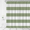 thumbnail image 1 of Striped Shower Curtain Sage Green Boho Striped Modern Fashion Brown Design Pattern Fabric Bathroom Decor Set with Hooks(36" WX72 H), 1 of 3