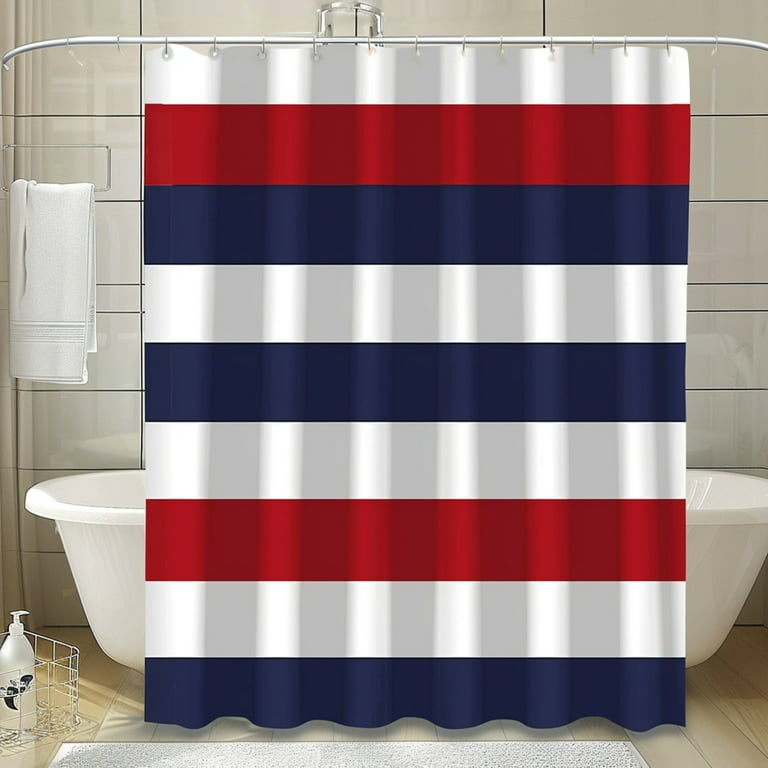 Red white and blue shower curtain discount