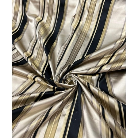 Striped Silk Shantung Fabric, for Apparel & Home Decor