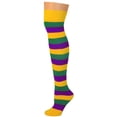 thumbnail image 1 of Striped Socks - Purple/Gold/Kelly, 1 of 4