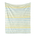 thumbnail image 1 of Striped Soft Flannel Fleece Blanket, Watercolor Paint Brush Pattern in Pastel Tone with Grunge Effects Nouveau Artwork, Cozy Plush for Indoor and Outdoor Use, 60" x 80", Multicolor, by Ambesonne, 1 of 6