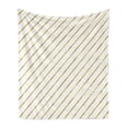 thumbnail image 1 of Striped Soft Flannel Fleece Throw Blanket, Diagonal Geometrical Lines with Abstract and Modern Design Print, Cozy Plush for Indoor and Outdoor Use, 50" x 60", White and Yellow, by Ambesonne, 1 of 6