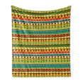 thumbnail image 1 of Striped Soft Flannel Fleece Throw Blanket, Kids Nursery Child Baby Playroom Backdrop Joyful Square Triangle Abstract Image, Cozy Plush for Indoor and Outdoor Use, 70" x 90", Multicolor, by Ambesonne, 1 of 5