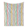 thumbnail image 1 of Striped Soft Flannel Fleece Throw Blanket, Vertical Abstract Featured Swirl Lines Curved Sketchy Bands and Dots Display, Cozy Plush for Indoor and Outdoor Use, 60" x 80", Multicolor, by Ambesonne, 1 of 5