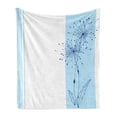 thumbnail image 1 of Striped Soft Flannel Fleece Throw Blanket, Vivid Vertical Long Lines a Single Flower Simplistic Illustration Image, Cozy Plush for Indoor and Outdoor Use, 60" x 80", Pale Blue, by Ambesonne, 1 of 5