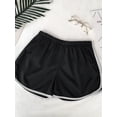 thumbnail image 1 of Striped Sports Shorts for Women, Simple Loose Shorts, Casual Slimming Short for Ladies, High Waisted, Monochrome, Summer Fashion, 1 of 6