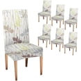 thumbnail image 1 of Striped Stretch Chair Covers for Dining Room Set of 6 Plantain Printed Stretchable Dining Chair Slipcover Washable Removable for Kitchen Office, 1 of 5
