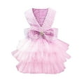 thumbnail image 1 of Striped Summer Pet Dress - Polyester Fabric, Sling Bow Design - Fashionable, Comfortable, Easy to Wear - for Dogs, Spring/Summer, 1 of 1