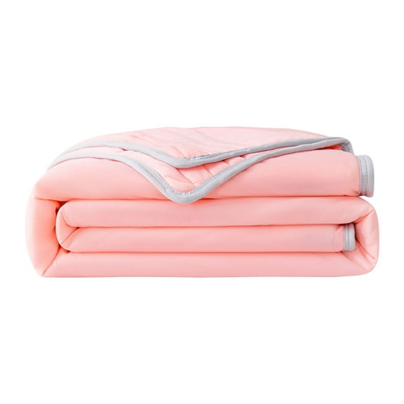 Striped Summer Quilt Light Pink (100*150Cm), Ice Blanket Lightweight Breathable Double Ice Cool Summer Calming Quilt Solid Color Blankets For Hot Sleepers, Striped Summer Quilt*1 Piece
