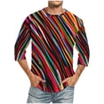 thumbnail image 1 of Striped Sweatshirts for Men Loose Fit Sweatshirts for Men Trendy Mens Quarter Zip Pullover Lightweight Men's Hoodies Graphic Cable Knit Sweater Men Pink, 1 of 4