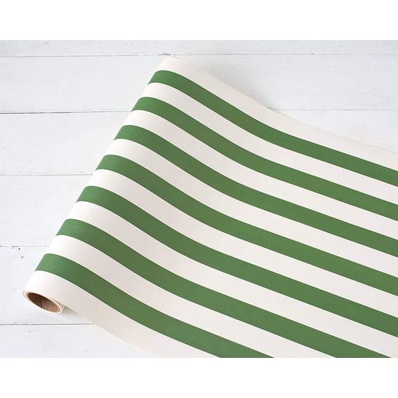 Striped Table Runner - Dark Green Paper Table Runner for Patries or Weddings