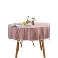 thumbnail image 1 of Striped Tassel Round Tablecloth Cotton Linen Wrinkle Resistant Table Cover for Kitchen Dining Home Tabletop Decoration, 1 of 7