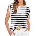thumbnail image 1 of Striped Tee Shirts for Womens Crewneck Short Sleeve Loose Trendy Summer Tops Basic Tank Tops Alsol Lamesa, 1 of 6
