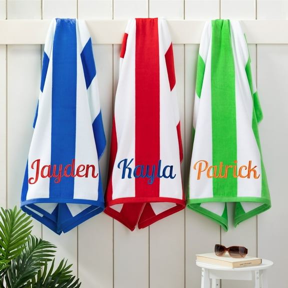 Striped Terry Velour Beach Towel