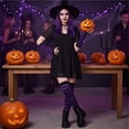 thumbnail image 1 of Striped Thigh High Socks and Fingerless Arm Warmers Set for Women, Halloween Cosplay and Holiday Party Costume Accessories, Over Knee High Stockings with Matching Gloves, 1 of 6