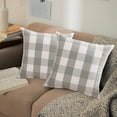 thumbnail image 1 of Striped Throw Pillow Covers, 18 x 18 Inch Square Cushion Cases with Hidden Zipper, Soft Decorative Farmhouse Pillowcases for Couch, Bedroom, Patio & Home Decor, 1 of 6