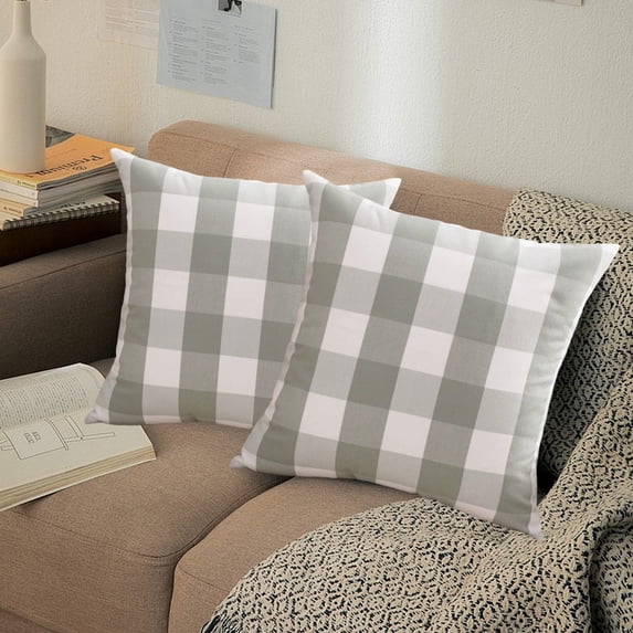 Striped Throw Pillow Covers, 18 x 18 Inch Square Cushion Cases with Hidden Zipper, Soft Decorative Farmhouse Pillowcases for Couch, Bedroom, Patio & Home Decor