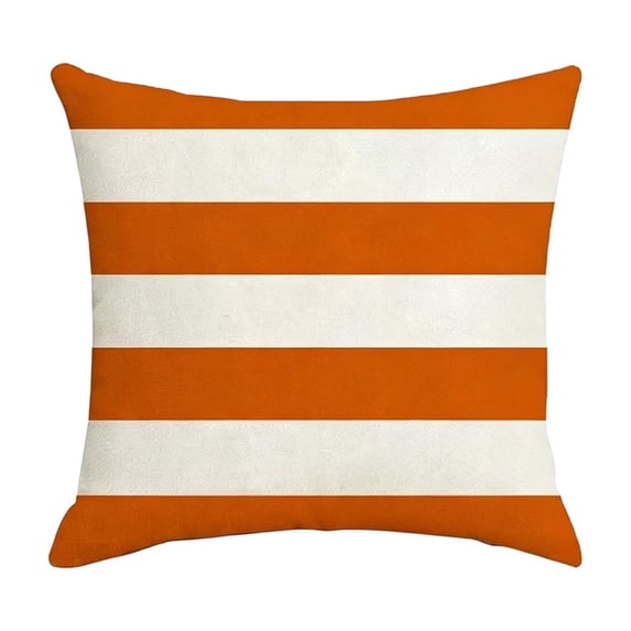 Striped Throw Pillow Covers,Waterproof Easily Maintain for Indoor Living Rooms Bedrooms Outdoor Courtyards Balconies Orange