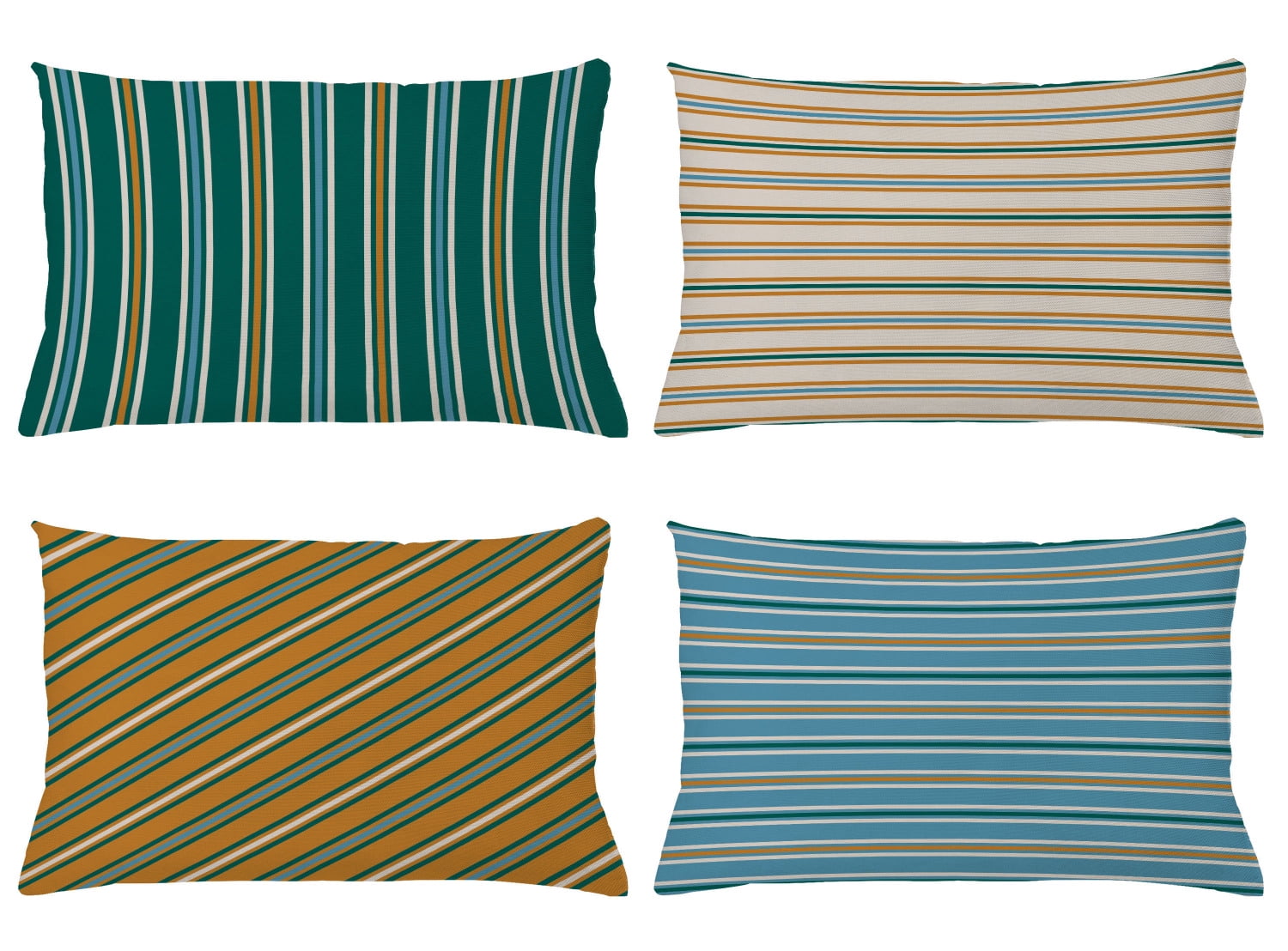 Set Of 4 White And Yellow Diagonal Pillow Covers Set Of 4 White And Yellow Diagonal Pillow Covers