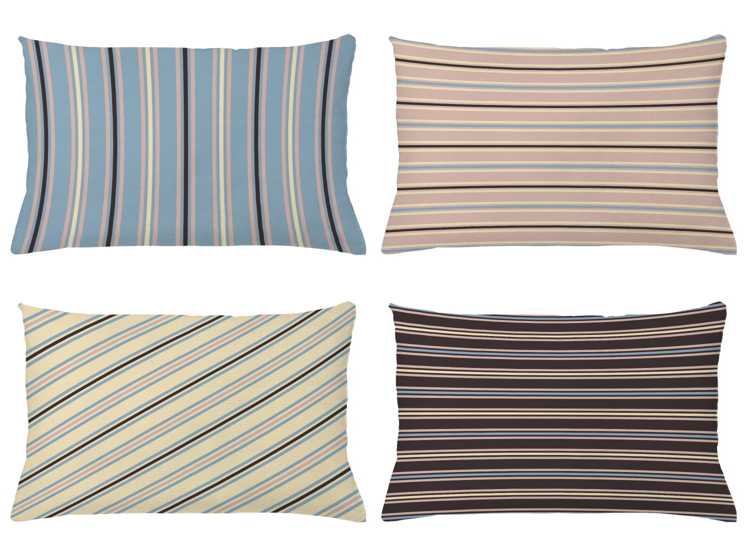Set Of 4 White And Tan Diagonal Pillow Covers Set Of 4 White And Tan Diagonal Pillow Covers