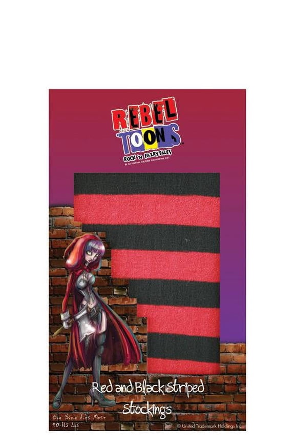 Striped Tights, Black/Red