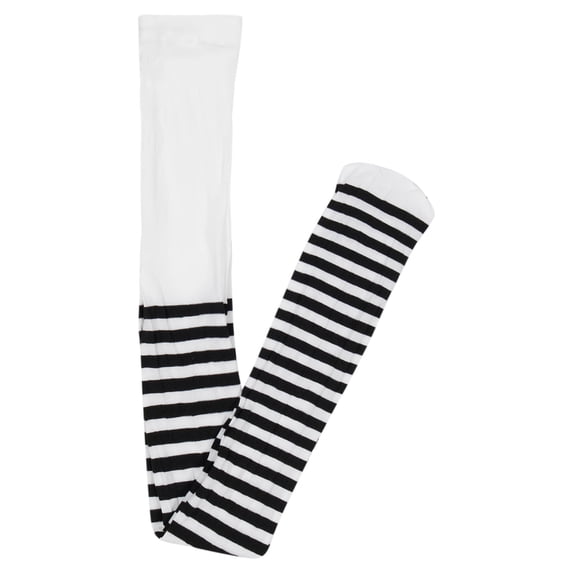Striped Tights Costume Accessory for Children, Black and White, S (6/6X), Halloween by Way To Celebrate