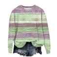 thumbnail image 1 of Striped Tops Long Sleeve Crewneck Sweatshirts Relaxed Fit Casual Spring Winter Pullovers Womens Trendy 2025 (2XL, Green 01), 1 of 4