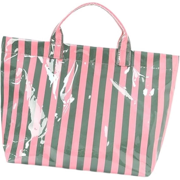 Striped Tote Bag,Work Handbag,Shopping Shoulder Bag,Lightweight Handbag,Large Capacity Portable,Suitable For Gym,Vacation,Picnic And Travel.