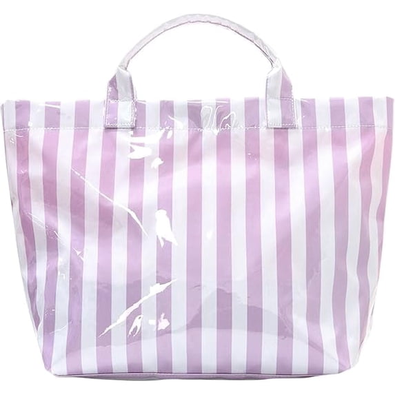 Striped Tote Bag for Women Large Work Totes Plaid Pool Handbag Letter Print Trendy Slouchy Beach Bag