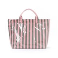 thumbnail image 1 of Striped Tote Bag for Women Stylish Lightweight Commuting Handbag Large Capacity Portable Handbag for Beach Pool Pink and Green, 1 of 5