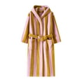 thumbnail image 1 of Striped Towel Robe for Women Men's Autumn Winter Thickened Casual Long Sleeved Printed Robe For Homewear Kimono Bathrobe Coffee M, 1 of 3