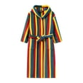 thumbnail image 1 of Striped Towel Robe for Women Men's Autumn Winter Thickened Casual Long Sleeved Printed Robe For Homewear Kimono Bathrobe Multicolour L, 1 of 5