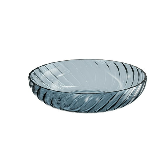 Striped Transparent Fruit Platter, Suitable for Family, Kitchen, Restaurant, Sturdy, Durables and Easys to Clean, Convenient for Daily Use(D)