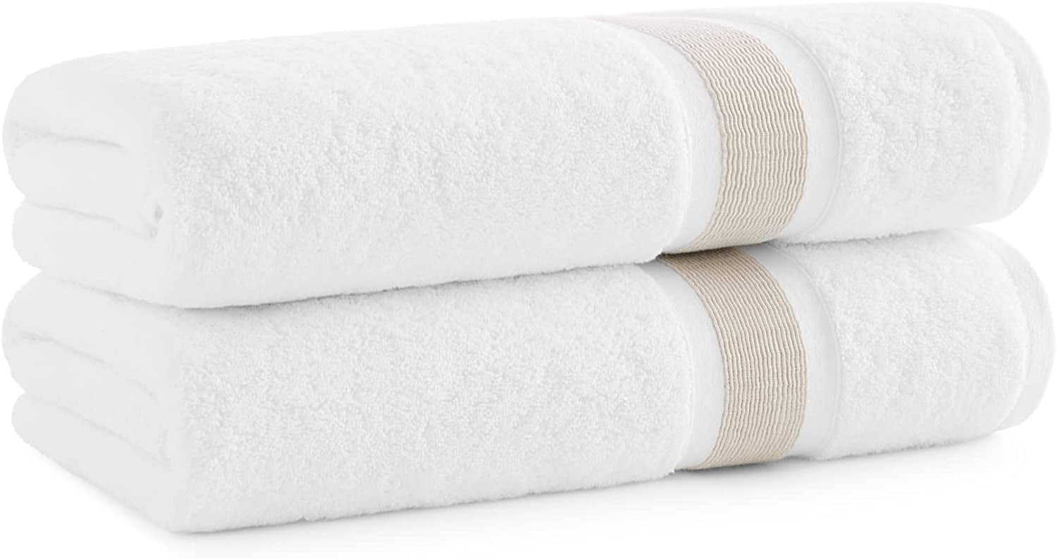 Striped Turkish Bath Towels (Set Of 2) Extra Soft & Plush With Finest LongStaple Aegean