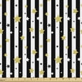 thumbnail image 1 of Ambesonne Striped Fabric by the Yard Upholstery, Vertical Lines Stars, 5 Yards, Black White and Yellow, 1 of 4