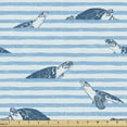 thumbnail image 1 of Ambesonne Striped Fabric by the Yard Upholstery, Turtle Blue Aquatic, 1 Yard, Blue Navy, 1 of 4