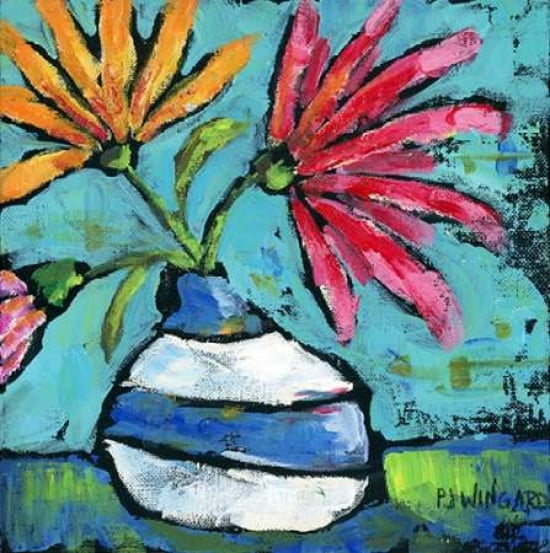 Striped Vase Canvas Art - Pamela J Wingard (24 x 24)