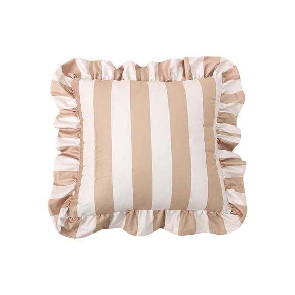 Striped Velvet Ruffled Throw Pillow Cover, Modern Home Textile Decorative Pillowcase for Sofa Couch Bed Living Room Bedroom, Soft Stylish Cushion Case Home Decor(MulticolorG)